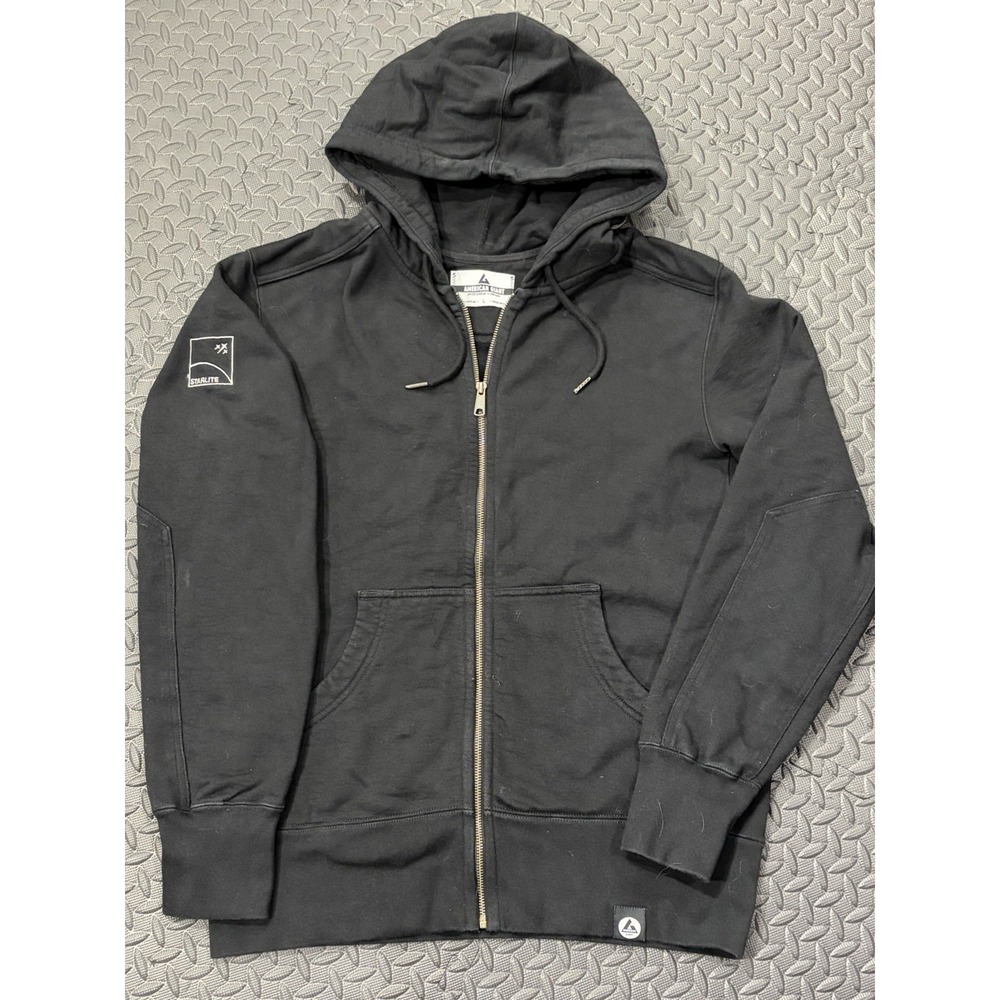 American Giant Hoodie Sweatshirt Men M Heavyweight USA Made Full Zip Black Logo